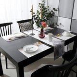 Black Marble light color pattern stone Table Flag And Table Mat Suit - LeobonZone