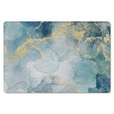 Blue Marble light color pattern stone Leather Doormat - LeobonZone