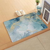 Blue Marble light color pattern stone Leather Doormat - LeobonZone
