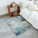 Blue Marble light color pattern stone Leather Doormat - LeobonZone