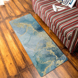 Blue Marble light color pattern stone Leather Doormat - LeobonZone