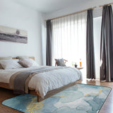 Blue Marble light color pattern stone Sponge Rillet Rubber Rugs - LeobonZone