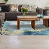 Blue Marble light color pattern stone Sponge Rillet Rubber Rugs - LeobonZone