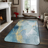 Blue Marble light color pattern stone Sponge Rillet Rubber Rugs - LeobonZone