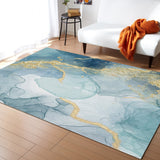 Blue Marble light color pattern stone Right Angle Felt Rugs - LeobonZone