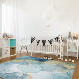 Blue Marble light color pattern stone Right Angle Felt Rugs - LeobonZone