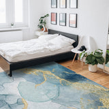Blue Marble light color pattern stone Right Angle Felt Rugs - LeobonZone