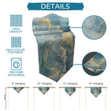 Blue Marble light color pattern stone Table Runner Place Mats Sharp Angle - LeobonZone