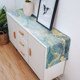 Blue Marble light color pattern stone Table Runner Place Mats - LeobonZone