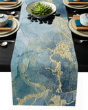 Blue Marble light color pattern stone Table Runner Place Mats