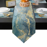 Blue Marble light color pattern stone Table Flag And Table Mat Suit Sharp angle - LeobonZone
