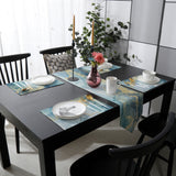 Blue Marble light color pattern stone Table Flag And Table Mat Suit Sharp angle - LeobonZone