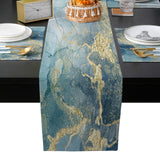 Blue Marble light color pattern stone Table Flag And Table Mat Suit - LeobonZone