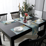 Blue Marble light color pattern stone Table Flag And Table Mat Suit - LeobonZone