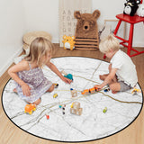Grey Marble line texture  Circular Sponge Rugs