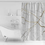 Grey Marble line texture Waterproof Durable Shower Curtain - LeobonZone