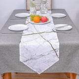 Grey Marble line texture Table Runner Place Mats Sharp Angle - LeobonZone