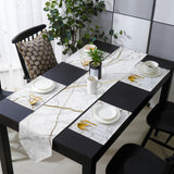 Grey Marble line texture Table Flag And Table Mat Suit Sharp angle - LeobonZone