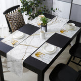 Grey Marble line texture Table Flag And Table Mat Suit - LeobonZone