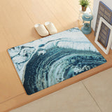 Green Marble fluid gradient texture Leather Doormat - LeobonZone