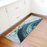 Green Marble fluid gradient texture Leather Doormat - LeobonZone