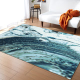 Green Marble fluid gradient texture Right Angle Felt Rugs - LeobonZone