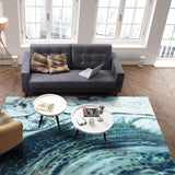 Green Marble fluid gradient texture Right Angle Felt Rugs - LeobonZone