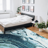 Green Marble fluid gradient texture Right Angle Felt Rugs - LeobonZone