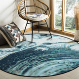 Green Marble fluid gradient texture Circular Felt Rugs - LeobonZone