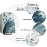 Green Marble fluid gradient texture Waterproof Durable Shower Curtain - LeobonZone