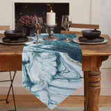 Green Marble fluid gradient texture Table Runner Place Mats Sharp Angle - LeobonZone