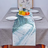 Green Marble fluid gradient texture Table Runner Place Mats - LeobonZone