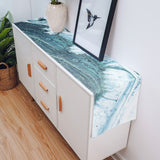 Green Marble fluid gradient texture Table Runner Place Mats - LeobonZone