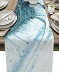 Green Marble fluid gradient texture Table Runner Place Mats - LeobonZone