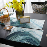 Green Marble fluid gradient texture Table Flag And Table Mat Suit - LeobonZone