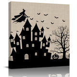 Halloween castle witch jack-o-lantern Canvas painting - LeobonZone