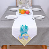 Summer fruit pineapple Sharp Angle Table Runner Place Mats - LeobonZone