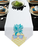 Summer fruit pineapple Sharp Angle Table Runner Place Mats - LeobonZone